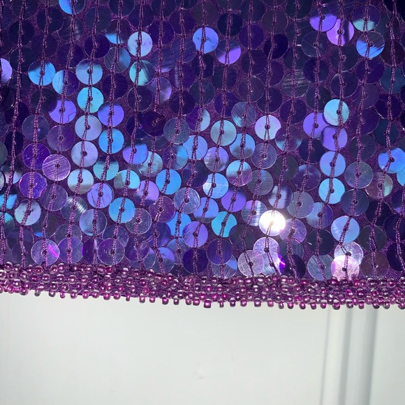 Scarlet Rage Iridescent Purple Sequin Blouse-sizeM - Picture 4 of 8